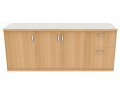 Demonstrační stůl se skříňkou pro elektrickou výbavou a mycím stolem