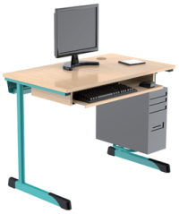 PC stůl BINGO jednomístný s kabelovým kanálem