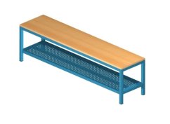 Šatní lavička s roštem z perforovaného plechu 100 x35x42 cm, velikost 5