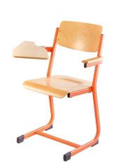 EDEN pevná stohovatelná židle s područkami a sklopnou pracovní plochou