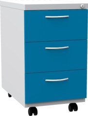 Kovový plechový kontejner třízásuvkový pojízdný KNT_01_D 2407