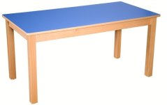 Dětský obdélníkový dřevěný stůl standard s masivní podnoží 120x60 cm - x16.0xx.