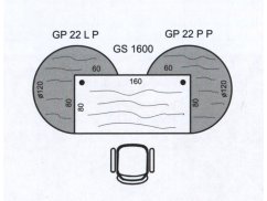 Doplňkový stůl levý Gate GP 22 LN - léta napříč pr.120x75,5x(80x60) cm (ŠxVxH)