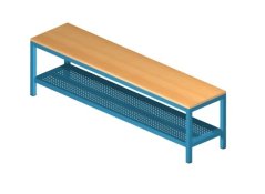 Šatní lavička s roštem z perforovaného plechu 150 x35x42cm, velikost 5