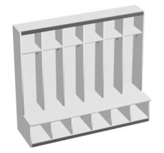 BAMBINI šatní skříňka otevřená s předsazeným botníkem 6 dílná