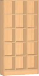 Botníková otevřená skříňka pro patnáct dětí 22x60x121 cm