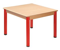 Čtvercový dřevěný stůl s rektifikační patkou 80 x 80 cm