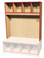 Šatní blok Magda pro děti, dvou až pětimístný včetně lavičky 0L753