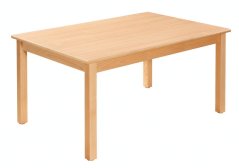 Dětský obdélníkový dřevěný stůl standard s masivní podnoží 120 x 80 cm