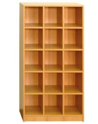 Botníková otevřená skříňka pro patnáct dětí 22x60x121 cm
