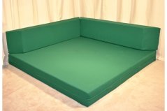 Rozkládací rohová matrace jednobarevná - 140x140x15 cm