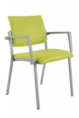 Konferenční židle Square čalouněná, šedý plast