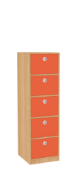 Dřevěná dětská skříň se zásuvkami - úzká / střední výška