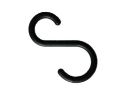 Plastový háček tvar "S", černý, 10 ks