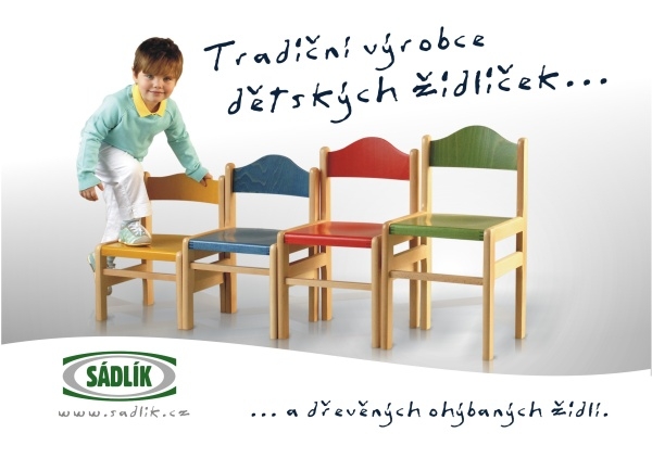 Dřevěná dětská židle Adam mořený sedák a opěrák 1025