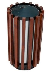 Venkovní koš s dřevěnými latěmi Progres