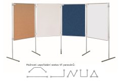 Magnetický paraván tabule s emailovým povrchem 90 x 120 cm