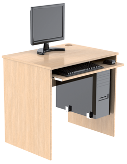 Celodřevěný PC stůl s výsuvem pro klávesnici 76x80x60 cm