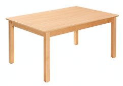 Dětský obdélníkový dřevěný stůl standard s masivní podnoží 120 x 80 cm