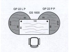 Doplňkový stůl levý Gate GP 22 LN - léta napříč pr.120x75,5x(80x60) cm (ŠxVxH)