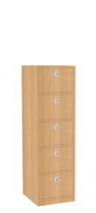 Dřevěná dětská skříň se zásuvkami - úzká / střední výška