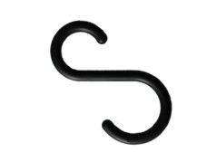 Plastový háček tvar "S", černý, 10 ks