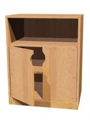 Dětská dřevěná  skříňka s policí a dvířky 0L010