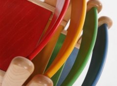 Dřevěná dětská židle Tim mořený sedák a opěrák