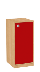 Dřevěná dětská skříň s dveřmi - úzká / nízká uzavřená