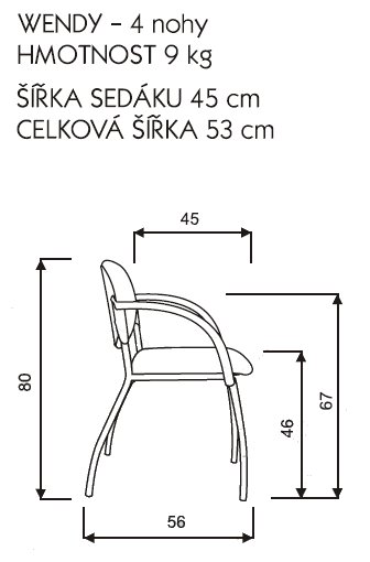 Konferenční židle WENDY čalouněná