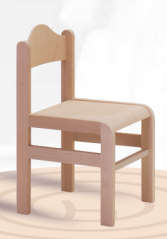 Dřevěná dětská židle Tom s krempou - mořený sedák 1125