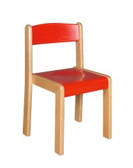 Dřevěná dětská židle Tim mořený sedák a opěrák