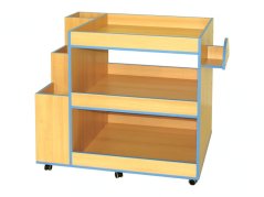 Úložný dřevěný stolek vozík pro sportovní náčiní pomůcky pojízdný 0L120