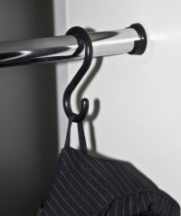 Plastový háček tvar "S", černý, 10 ks