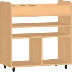 Úložný dřevěný stolek stůl vozík na výtvarné pomůcky pojízdný univerzální 0L084