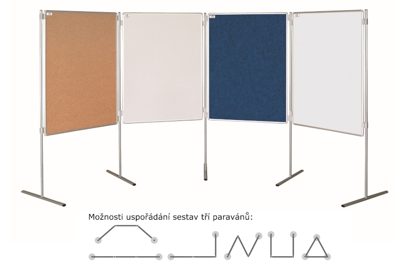 Magnetický paravan tabule s keramickým povrchem 90 x 120 cm