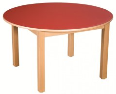 Dětský kulatý dřevěný stůl s masivní podnoží průměr 100 cm - M16.5xx.