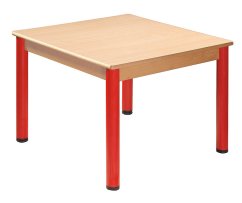 Čtvercový dřevěný stůl s rektifikační patkou 80 x 80 cm